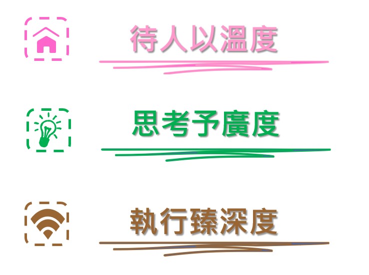 待人以溫度、思考予廣度、執行臻深度