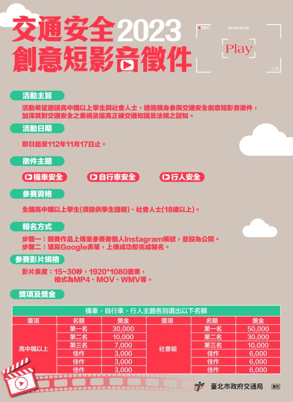 交通安全創意短影音徵件